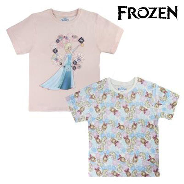 Barn T-shirt med kortärm Frozen 6374 Himmelsblå (storlek 2 år)