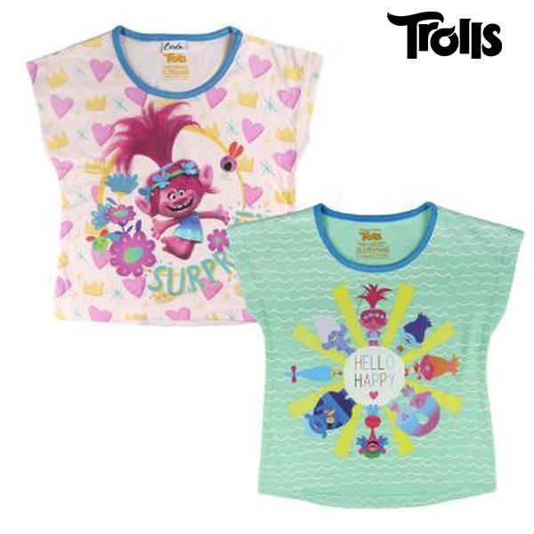 Barn T-shirt med kortärm Trolls 8910 Green (storlek 4 år)