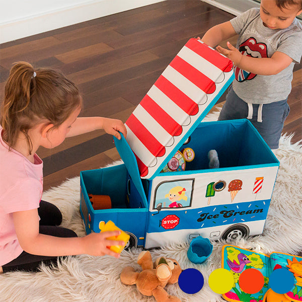 Hopfällbar leksakslåda i tyg